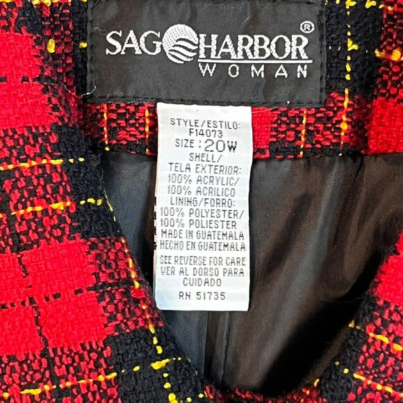 VTG Sag Harbor Jacket Womens 20 Plaid Button Dressy Professional Holiday Blazer - Picture 11 of 12